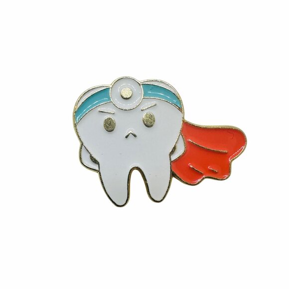 ⭐ Enamel Pin Superhero Dentist Tooth Badge Tooth Dental Health Dentist Broch Oz⭐ - Picture 5 of 6